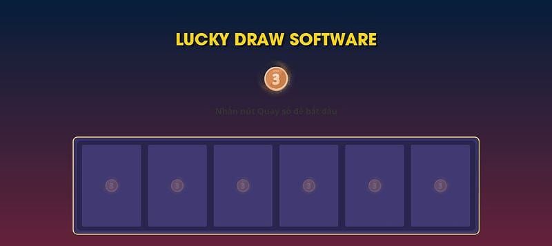 Giao diện phần mềm Lucky Draw, chức năng quay số trúng thưởng đơn giản và nhanh chóng.